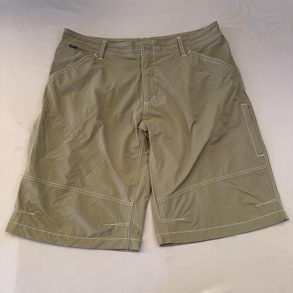 Kuhl Shorts Mens 40 Green Renegrade Outdoor Hiking Cargo Zip Trail Lightweight
